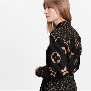 Louis Vuitton Printed Long-sleeved Silk Shirt Multico. Size L0